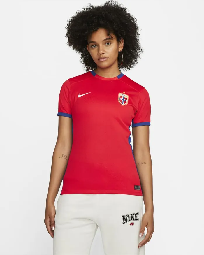 Women Nike All Clothing Norway 2023 Stadium Home Global Redglobal Bluewhite