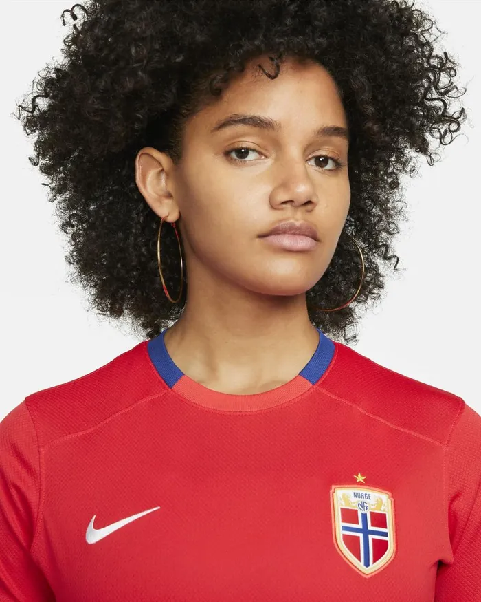 Women Nike All Clothing Norway 2023 Stadium Home Global Redglobal Bluewhite