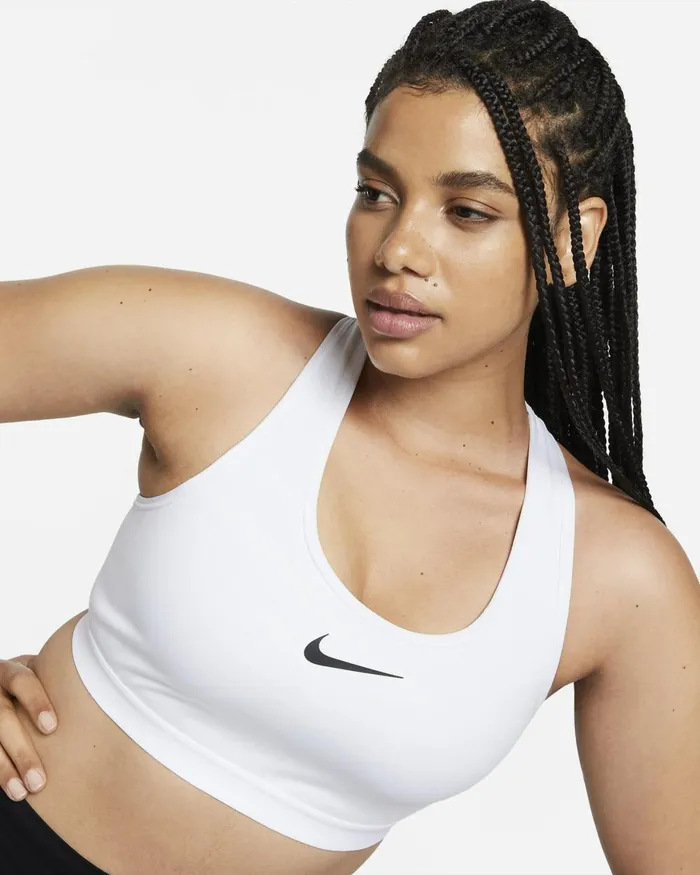 Women Nike Sports Bras Swoosh High Support Whitewhiteblack