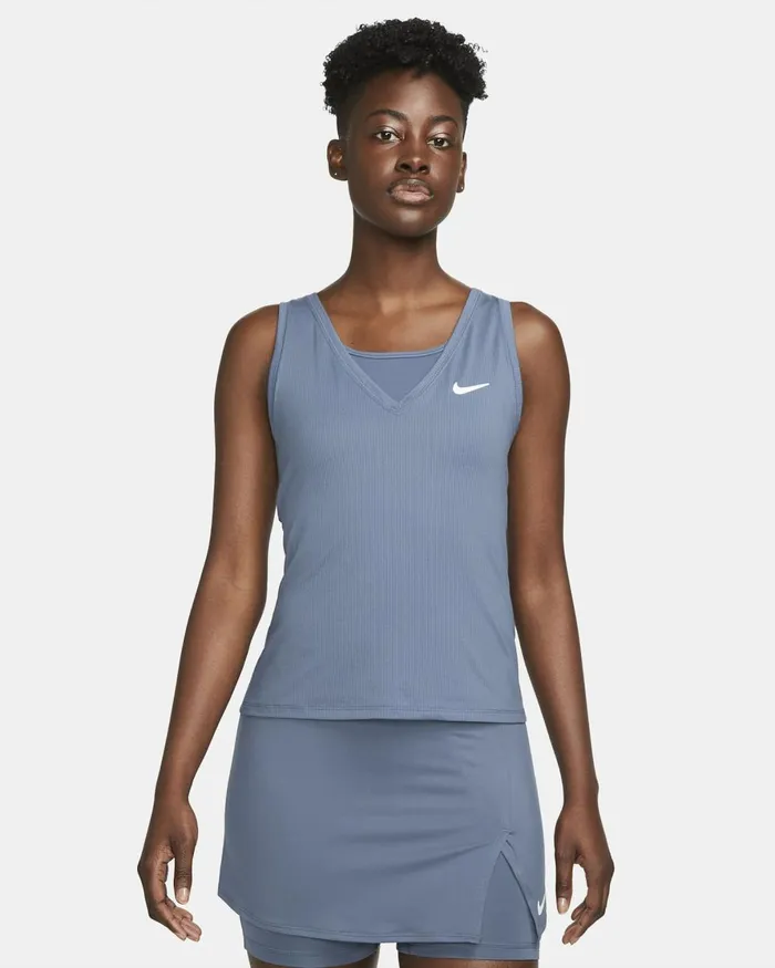 Women Nike Tops And TShirts NikeCourt Victory Diffused Bluewhite