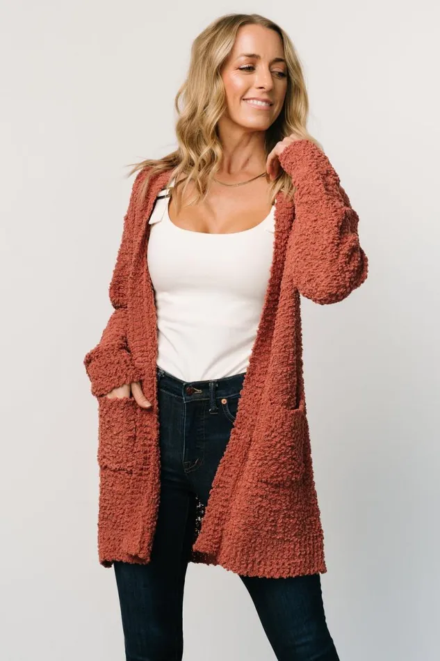 Women Oxford Pocket Cardigan Rust Baltic Born Sweaters