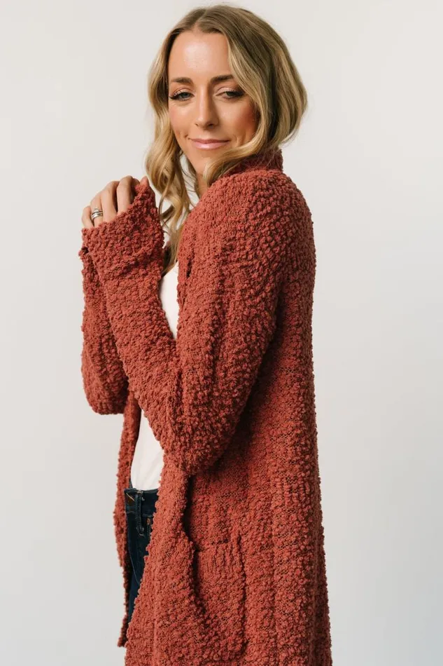 Women Oxford Pocket Cardigan Rust Baltic Born Sweaters