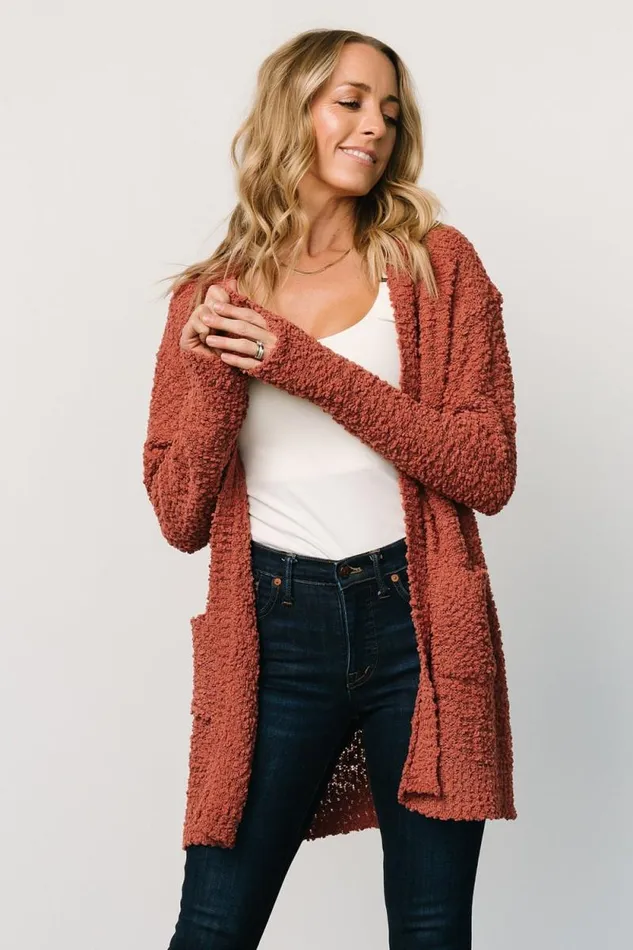 Women Oxford Pocket Cardigan Rust Baltic Born Sweaters