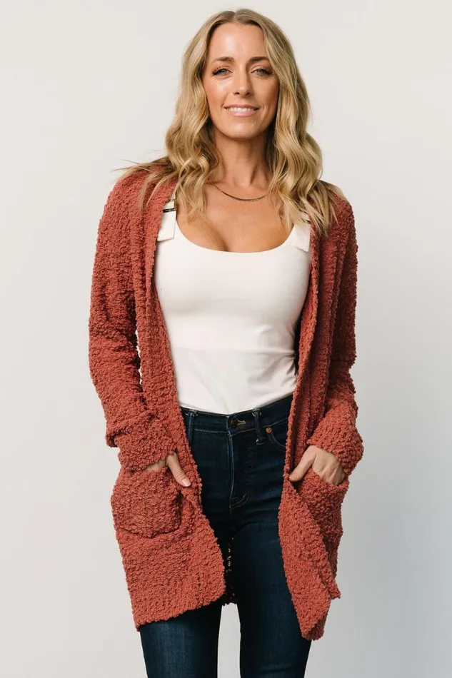 Women Oxford Pocket Cardigan Rust Baltic Born Sweaters