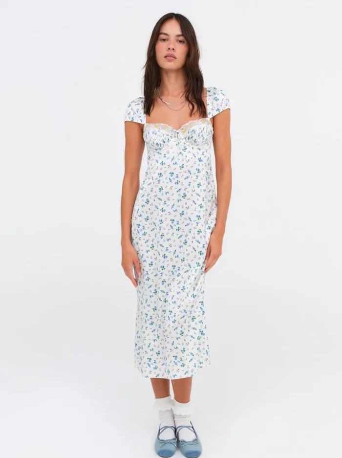 Women Paloma Midi Slip Dress Blue For Love and Lemons Dresses
