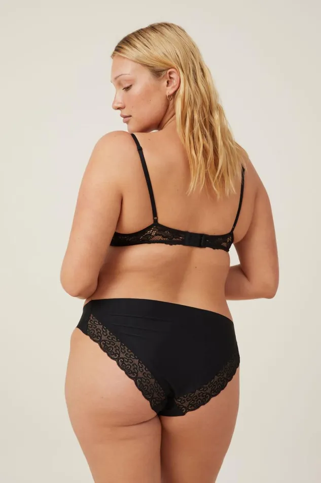 Women Panties Cotton On Party Pants Seamless Bikini Brief Black