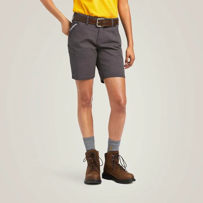 Women Pants and Shorts Ariat Rebar DuraStretch Made Tough Short Rebar Grey