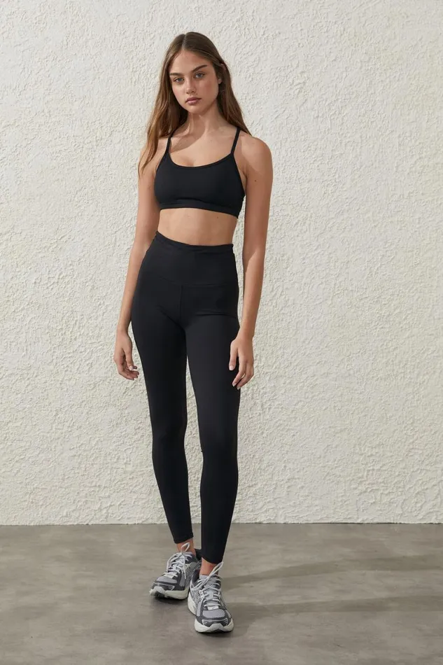 Women Pants Cotton On Active High Waist Core Full Length Tight Core Black