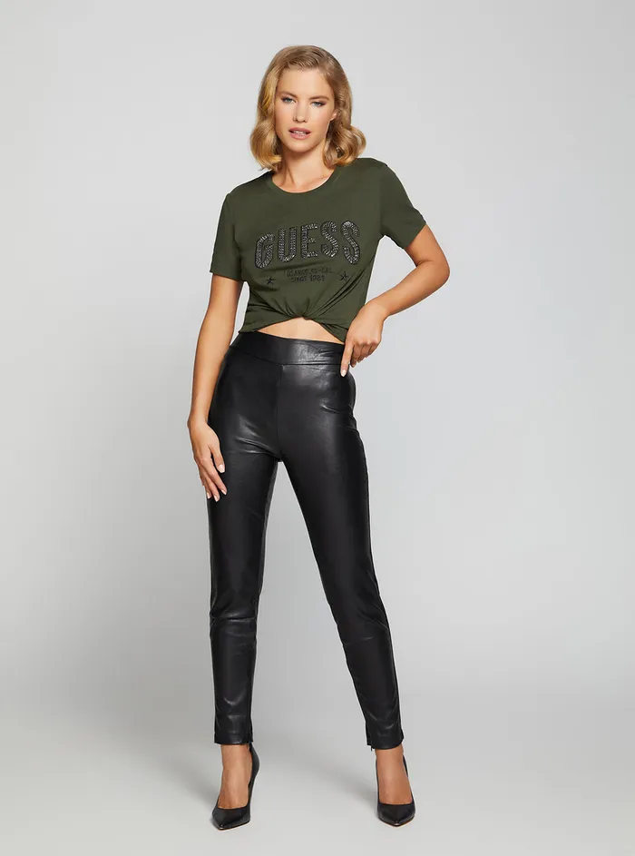 Women Pants GUESS Black Priscilla Fauxleather Pants