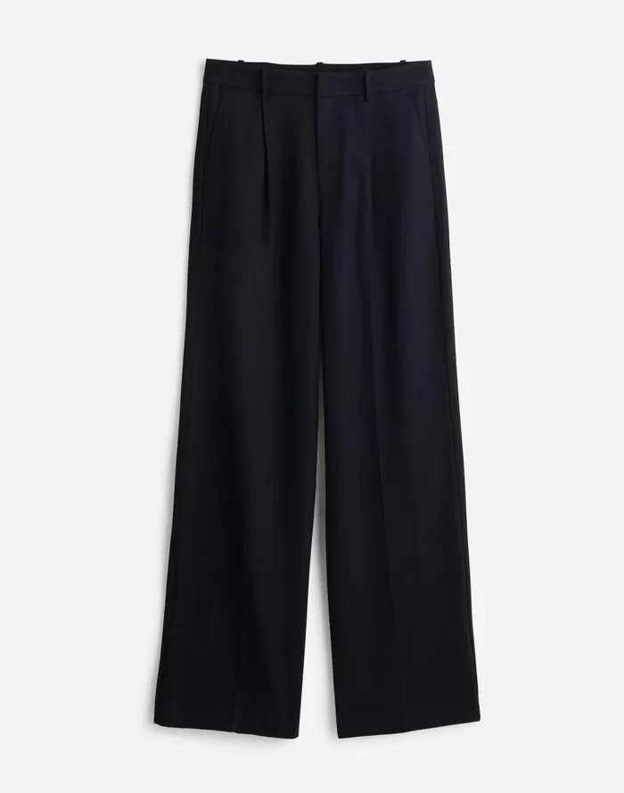Women Pants Madewell Plus Slouchy Straight Pants In Drapey Twill True Black