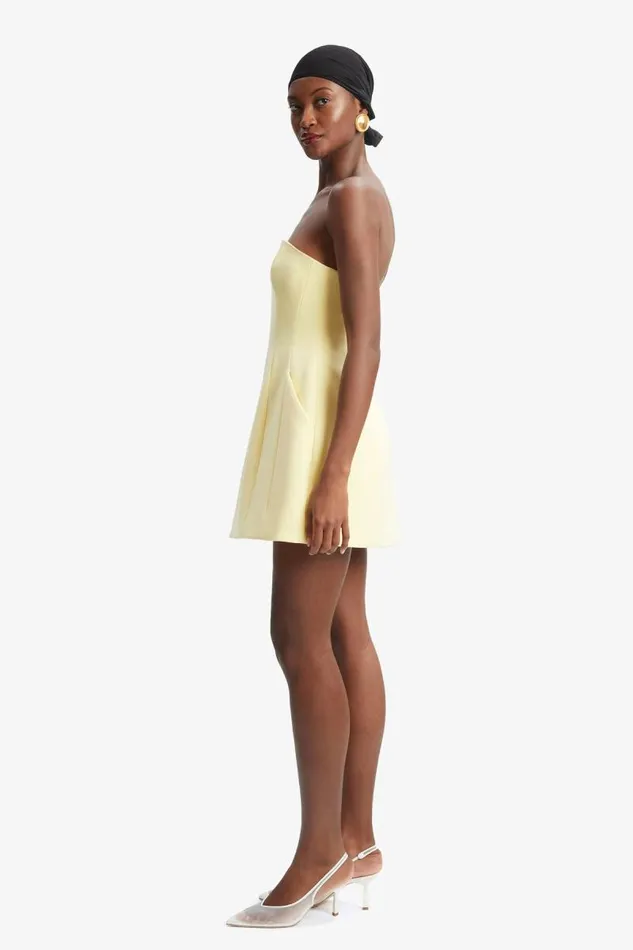 Women Party Dresses Bardot Karoline Hourglass Mini Dress In Canary Yellow Canary Yellow Women Party Dresses Bardot Karoline Hourglass Mini Dress In Canary Yellow Canary Yellow