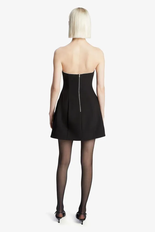 Women Party Dresses Bardot Karoline Trim Hourglass Dress In Black Black