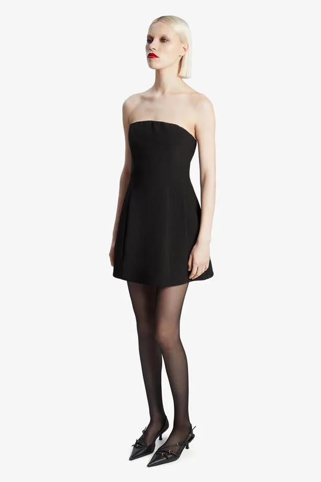 Women Party Dresses Bardot Karoline Trim Hourglass Dress In Black Black
