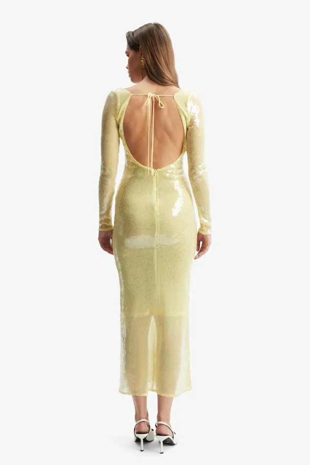 Women Party Dresses Bardot Verona Sequin Maxi Dress In Canary Yellow Canary Yellow Women Party Dresses Bardot Verona Sequin Maxi Dress In Canary Yellow Canary Yellow