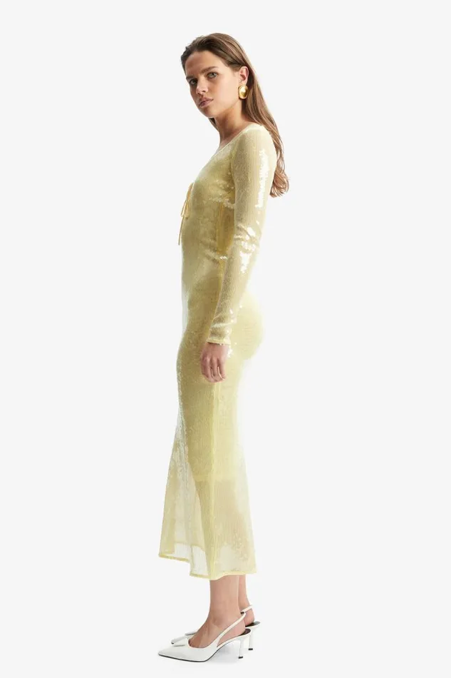 Women Party Dresses Bardot Verona Sequin Maxi Dress In Canary Yellow Canary Yellow Women Party Dresses Bardot Verona Sequin Maxi Dress In Canary Yellow Canary Yellow