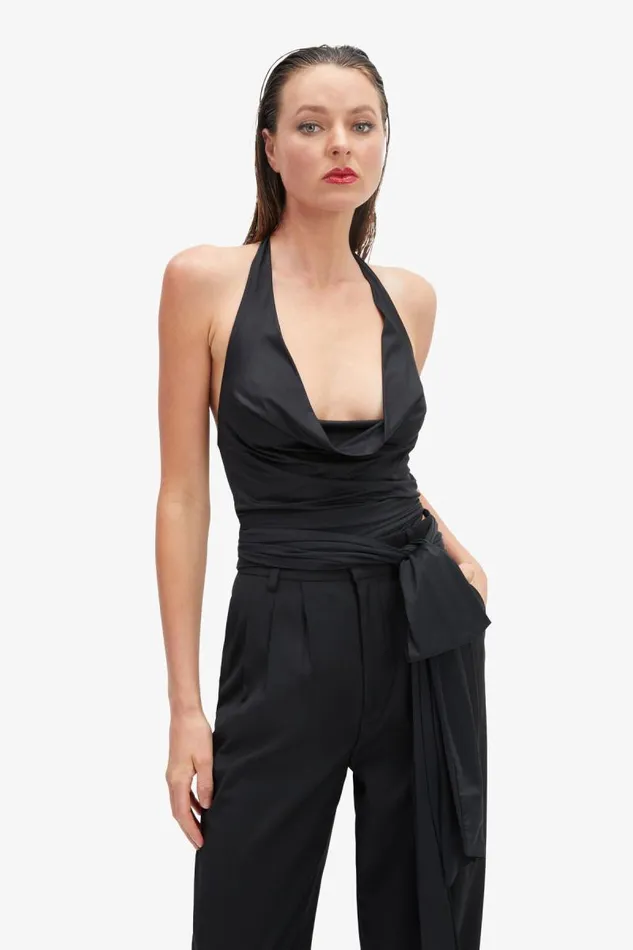 Women Party Tops Bardot Francine Cowl Neck Top In Black Black Women Party Tops Bardot Francine Cowl Neck Top In Black Black