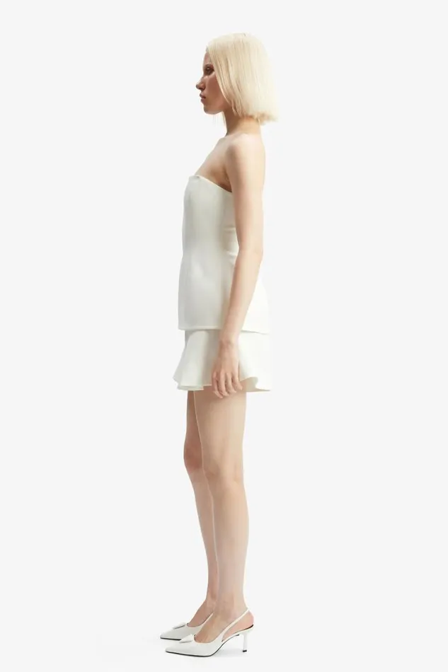 Women Party Tops Bardot Helenia Longline Strapless Top In Orchid White Orchid White