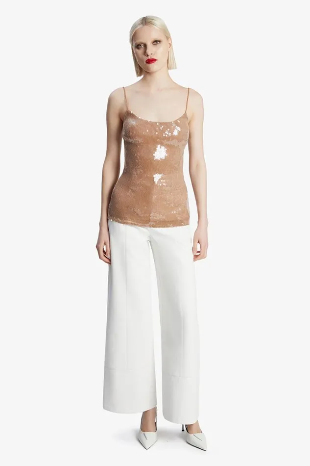 Women Party Tops Bardot Ramira Sequin Cami In Nude Nude