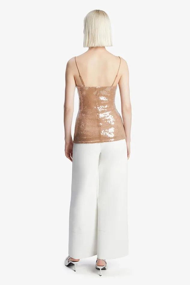 Women Party Tops Bardot Ramira Sequin Cami In Nude Nude