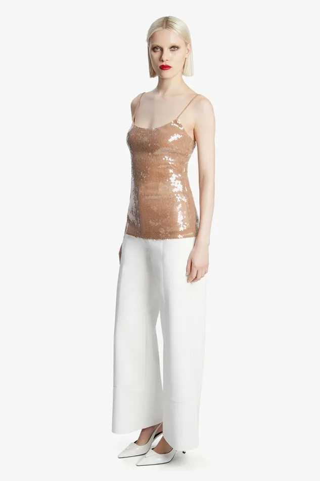 Women Party Tops Bardot Ramira Sequin Cami In Nude Nude