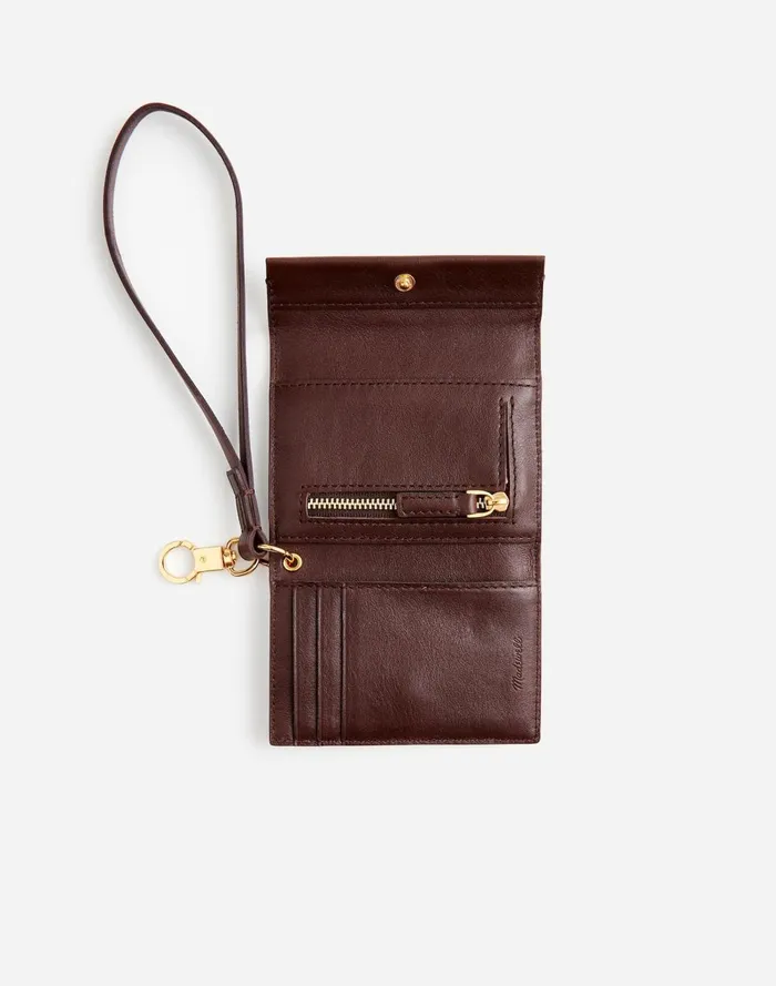 Women Pouches and Wallets Madewell Card Case Wristlet Chocolate Raisin