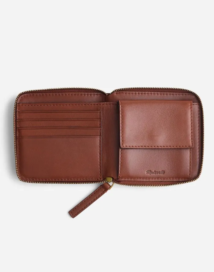 Women Pouches and Wallets Madewell The Essential Zip Wallet Soft Mahogany