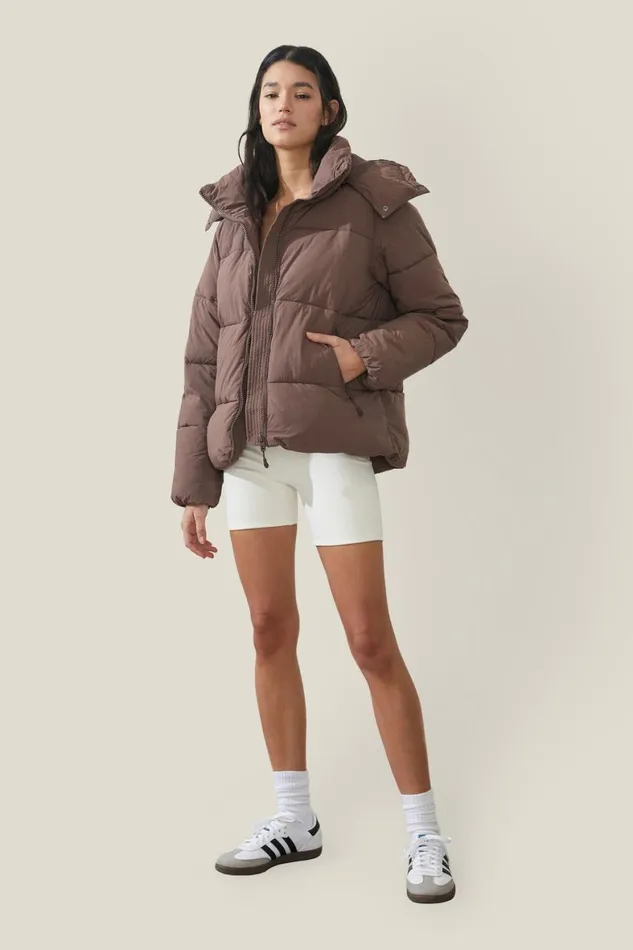 Women Puffers and Jackets Cotton On The Recycled Mother Puffer Jacket 30 Deep Taupe
