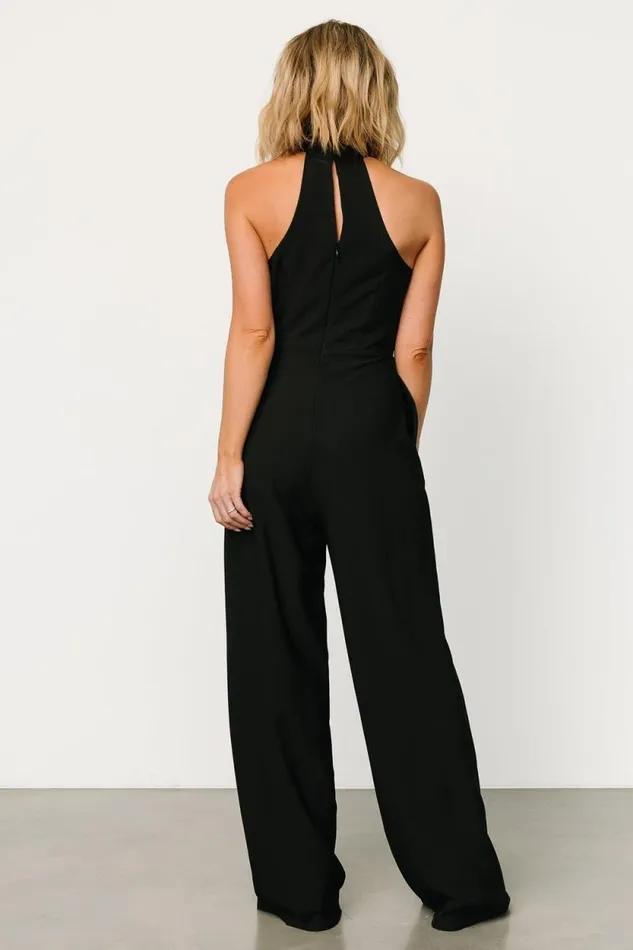 Women Raya Halter Jumpsuit Black Baltic Born Jumpsuits and Rompers