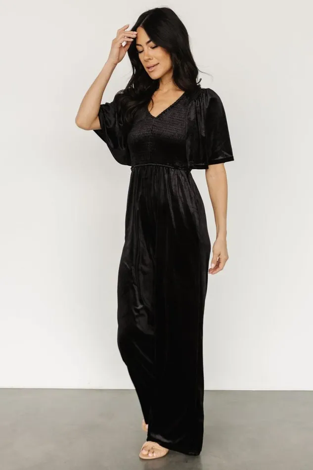 Women Regent Velvet Jumpsuit Black Baltic Born Jumpsuits and Rompers Women Regent Velvet Jumpsuit Black Baltic Born Jumpsuits and Rompers