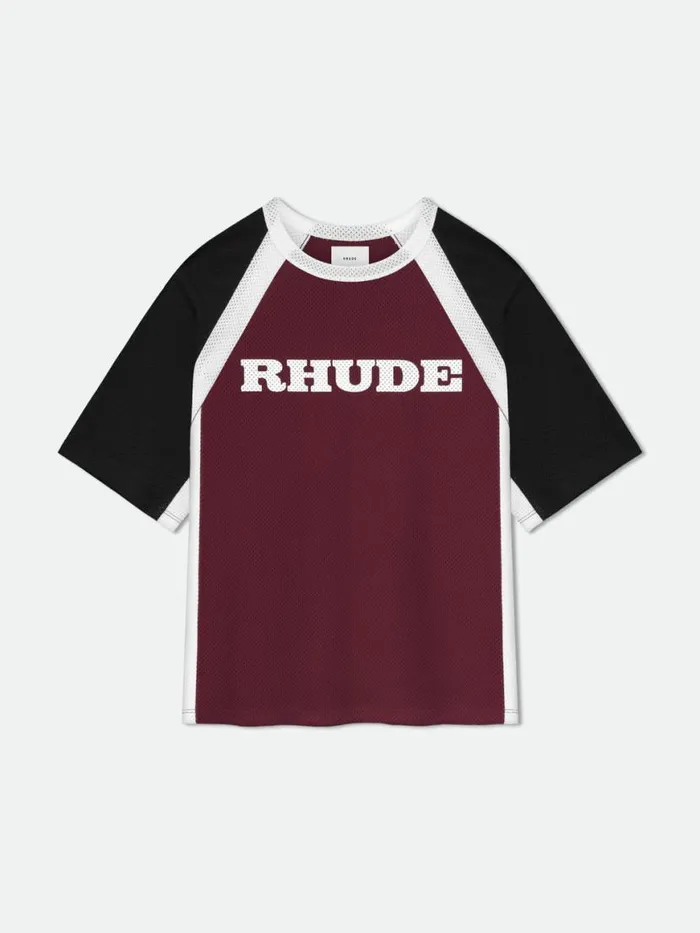 Women Rhude Tops RACING LOGO MESH SHIRT Multi