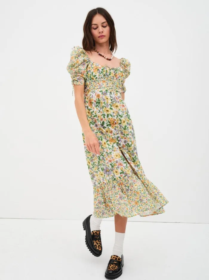 Women Riley Midi Dress Green For Love and Lemons Dresses