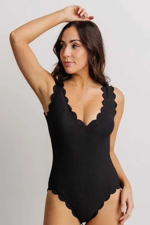 Women Roatn Scalloped One Piece Black Baltic Born One Piece Women Roatn Scalloped One Piece Black Baltic Born One Piece