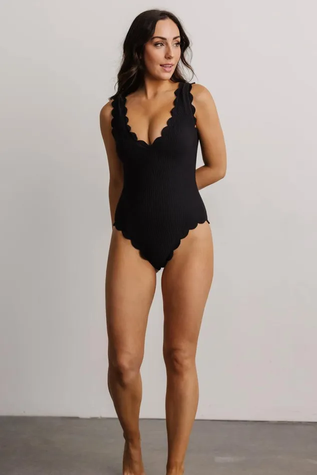 Women Roatn Scalloped One Piece Black Baltic Born One Piece Women Roatn Scalloped One Piece Black Baltic Born One Piece