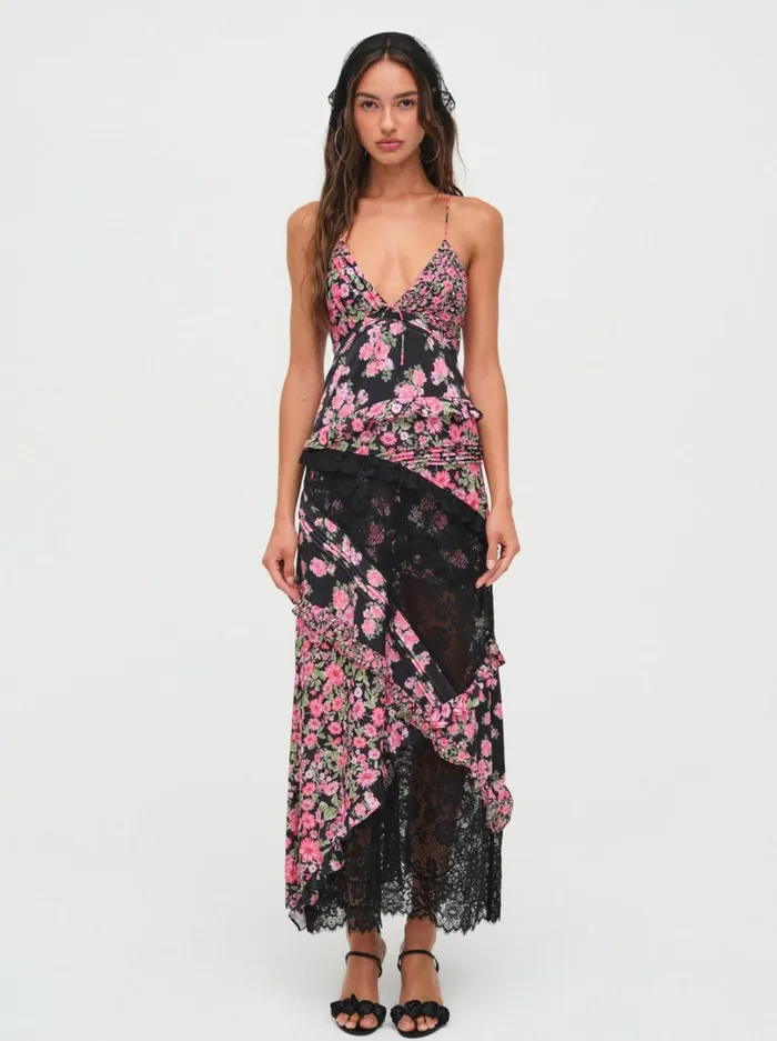 Women Rosalyn Maxi Dress Black For Love and Lemons Dresses
