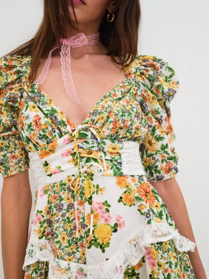 Women Rosalyn Mini Dress Green For Love and Lemons Dresses Women Rosalyn Mini Dress Green For Love and Lemons Dresses