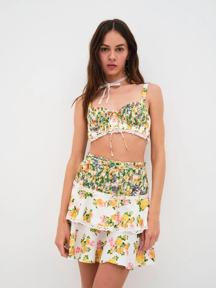 Women Rosalyn Skirt Green For Love and Lemons Bottoms Women Rosalyn Skirt Green For Love and Lemons Bottoms