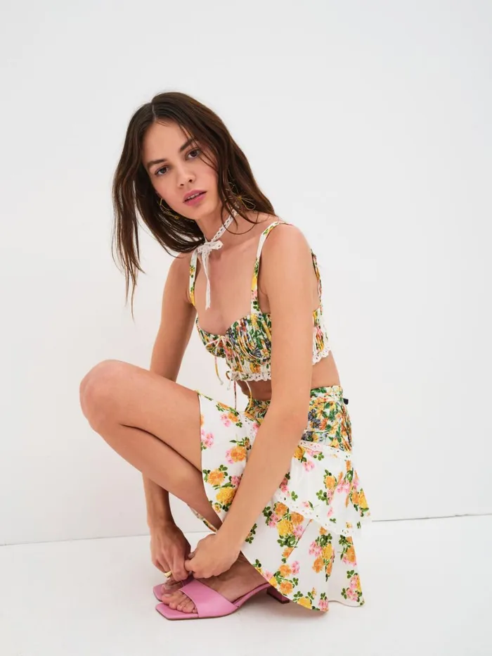 Women Rosalyn Skirt Green For Love and Lemons Bottoms Women Rosalyn Skirt Green For Love and Lemons Bottoms