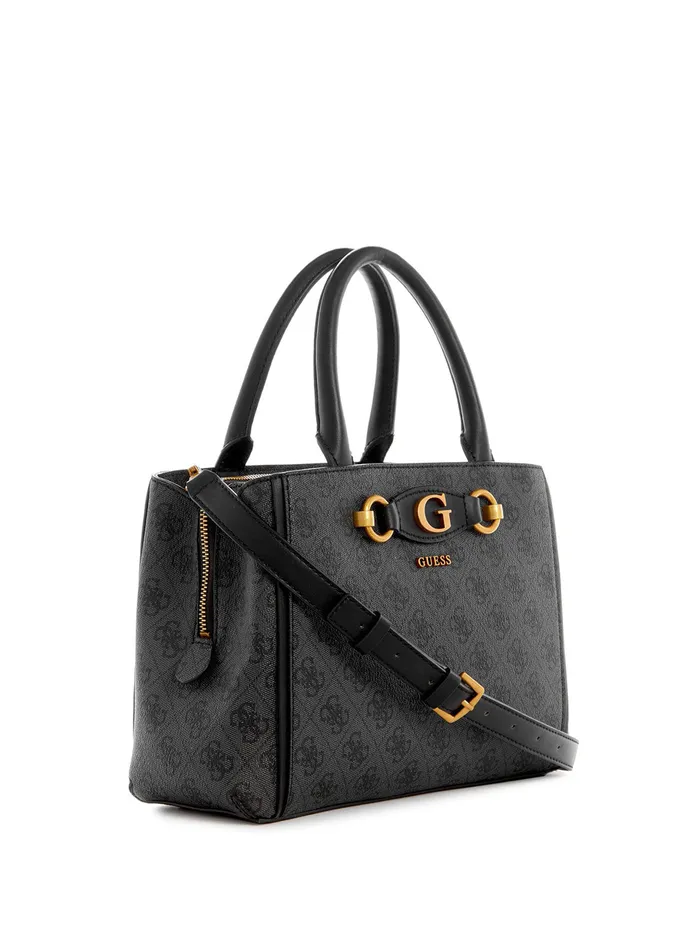 Women Satchel GUESS Black Logo Izzy Small Girlfriend Satchel Bag Women Satchel GUESS Black Logo Izzy Small Girlfriend Satchel Bag