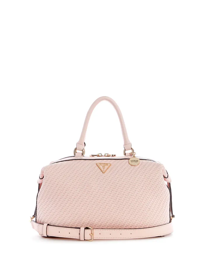 Women Satchel GUESS Pink Woven Hassie Soho Satchel Bag