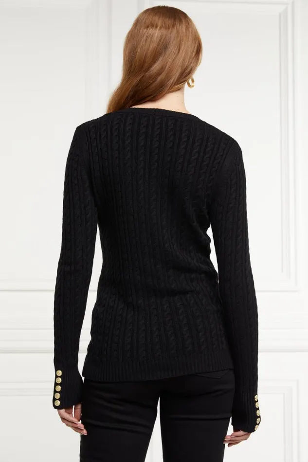 Women Seattle VNeck Knit Black Holland Cooper Knitwear