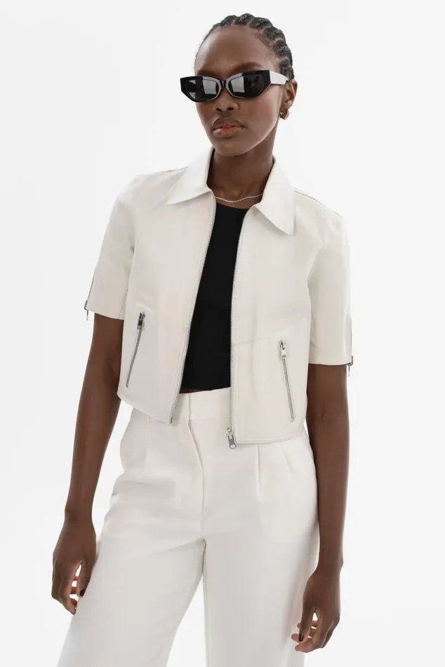 Women SEVANA Reversible Leather Jacket Winter Whitesilver LAMARQUE Leather Jackets