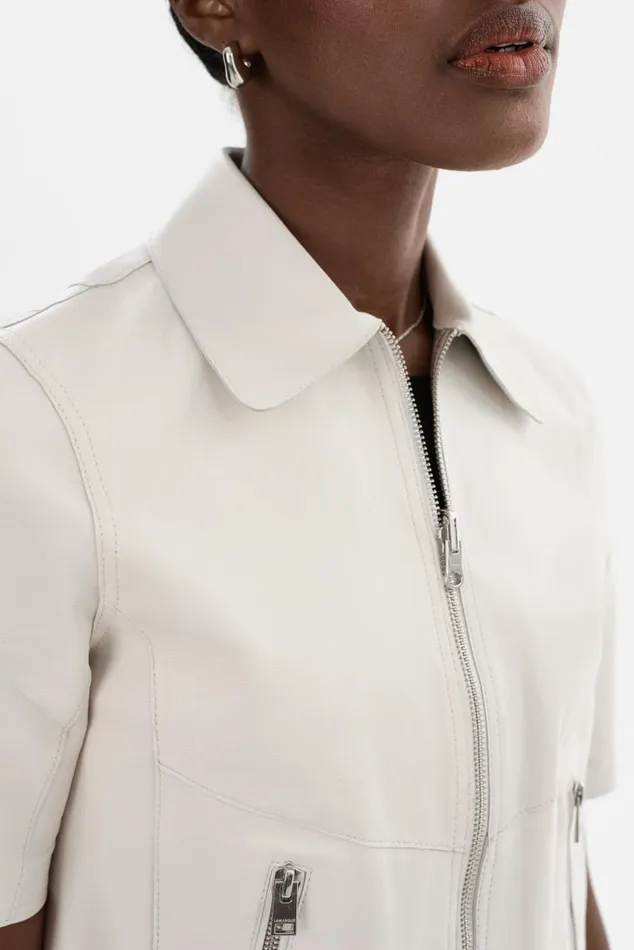 Women SEVANA Reversible Leather Jacket Winter Whitesilver LAMARQUE Leather Jackets
