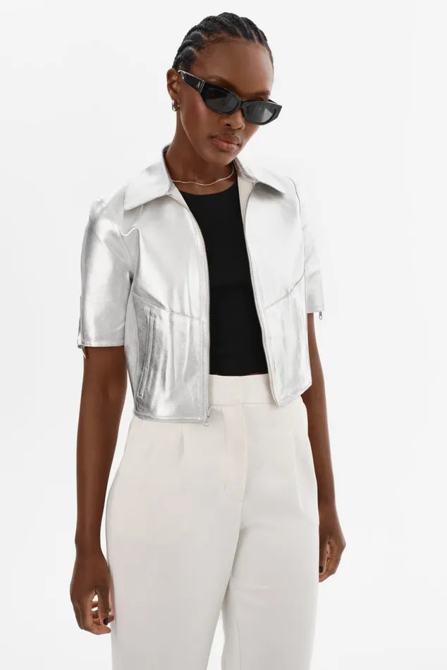 Women SEVANA Reversible Leather Jacket Winter Whitesilver LAMARQUE Leather Jackets