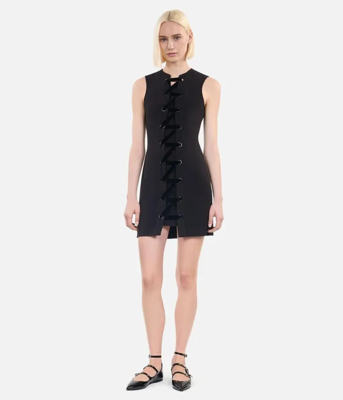 Women Short Black Dress With Lacing THE KOOPLES Dresses and Jumpsuits