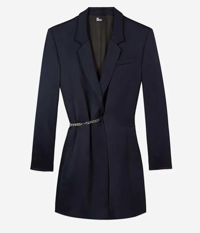 Women Short Navy Blue Dress With Chain THE KOOPLES Dresses and Jumpsuits