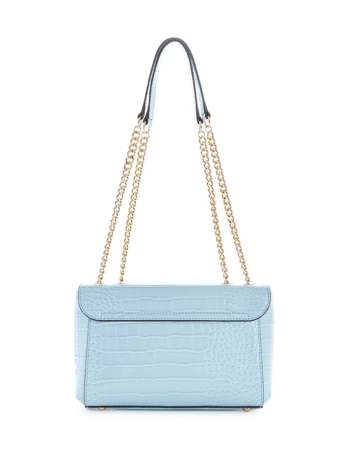 Women Shoulder Bag GUESS Blue Nell Croco Crossbody Bag