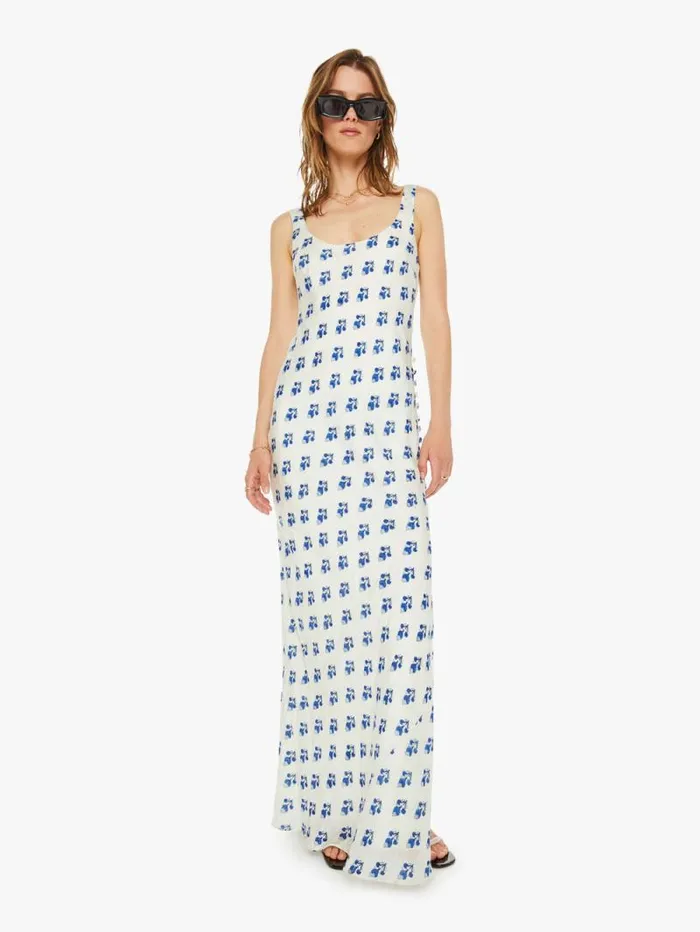 Women Skirts and Dresses Mother Denim Adele Silk Dress Indigo Bhutti