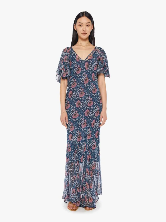 Women Skirts and Dresses Mother Denim Ramya Dress Vintage Flowers Indigo