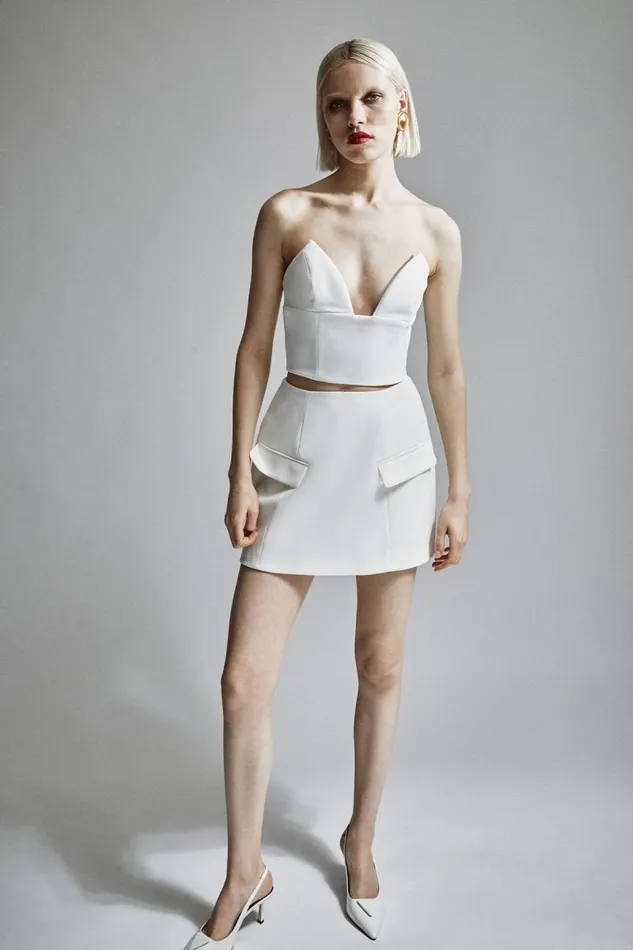 Women Skirts Bardot Delphi Hourglass Mini Skirt In Orchid White Orchid White
