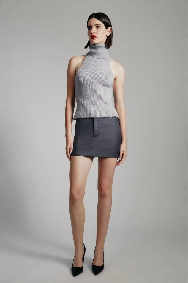 Women Skirts Bardot Maika Mid Rise Mini Skirt In Dark Grey Dark Grey